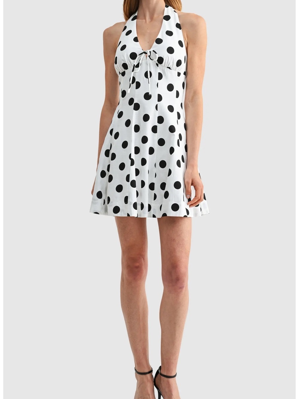 Lush Polka Dot Halter Neck Fit & Flare Dress